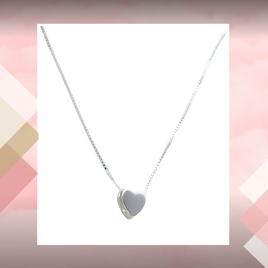 Cadena veneciana con dije corazón pasante chato. Plata 925